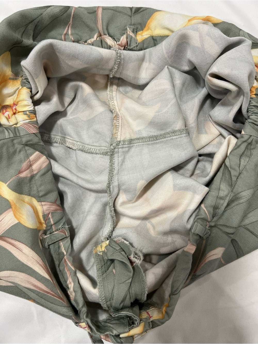 Jaclyn Smith Sport Floral Drawstring Pants Sage Green Lily Print Size XL - Picture 13 of 16